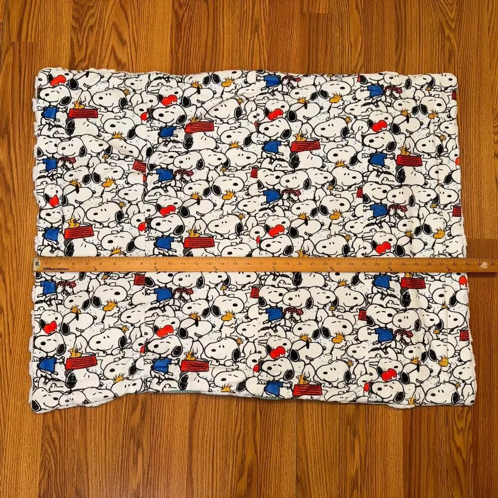 Snoopy Handmade Double Sided Baby Crib‎ Receiving Blanket 25 x 33
